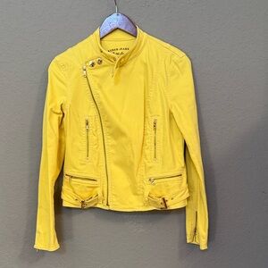 Ralph Lauren Yellow Moto Stretch Denium Jacket - M